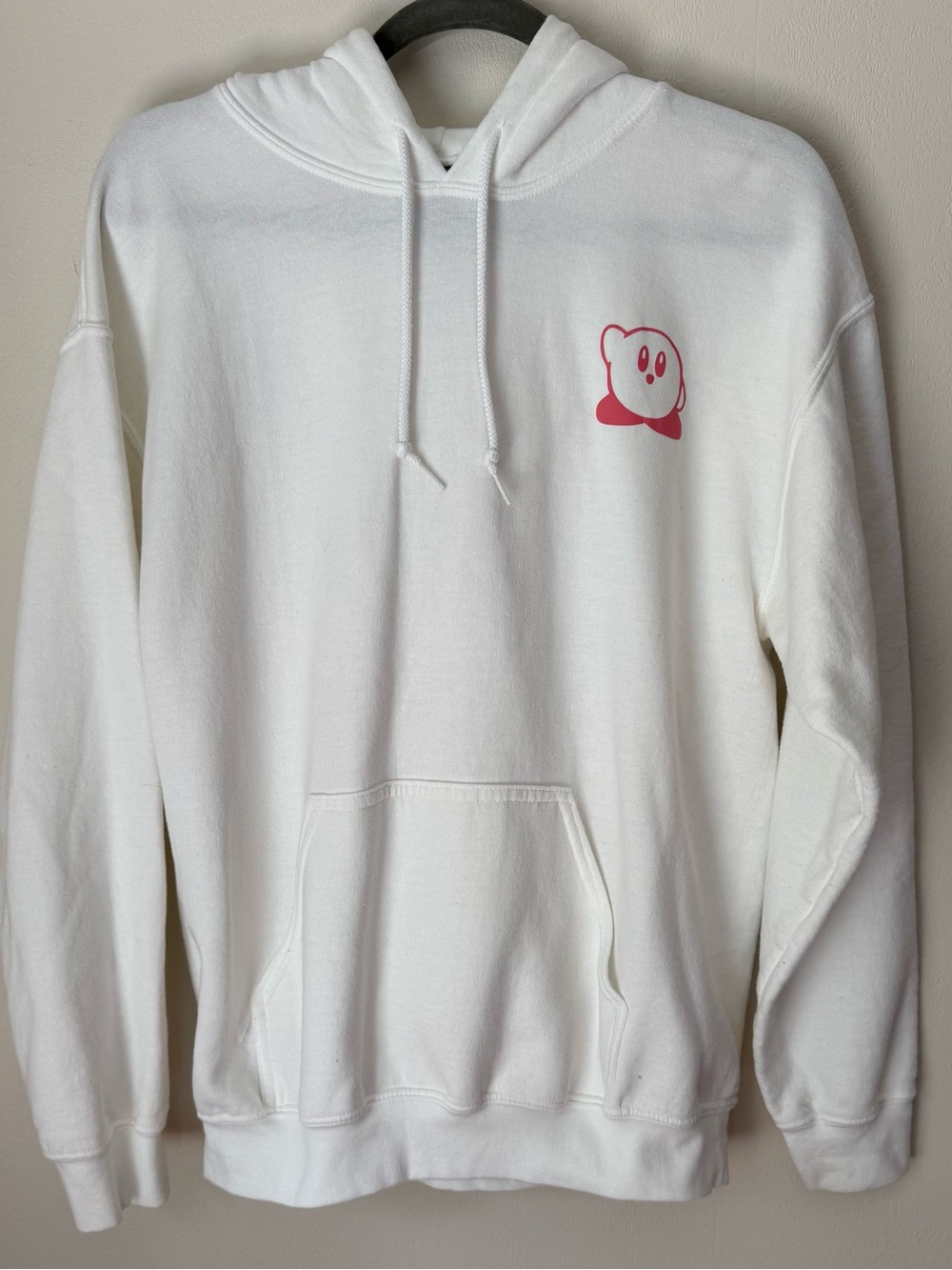 White Nintendo Kirby hoodie with red Kirby graphic #gaming #retro #hoodie